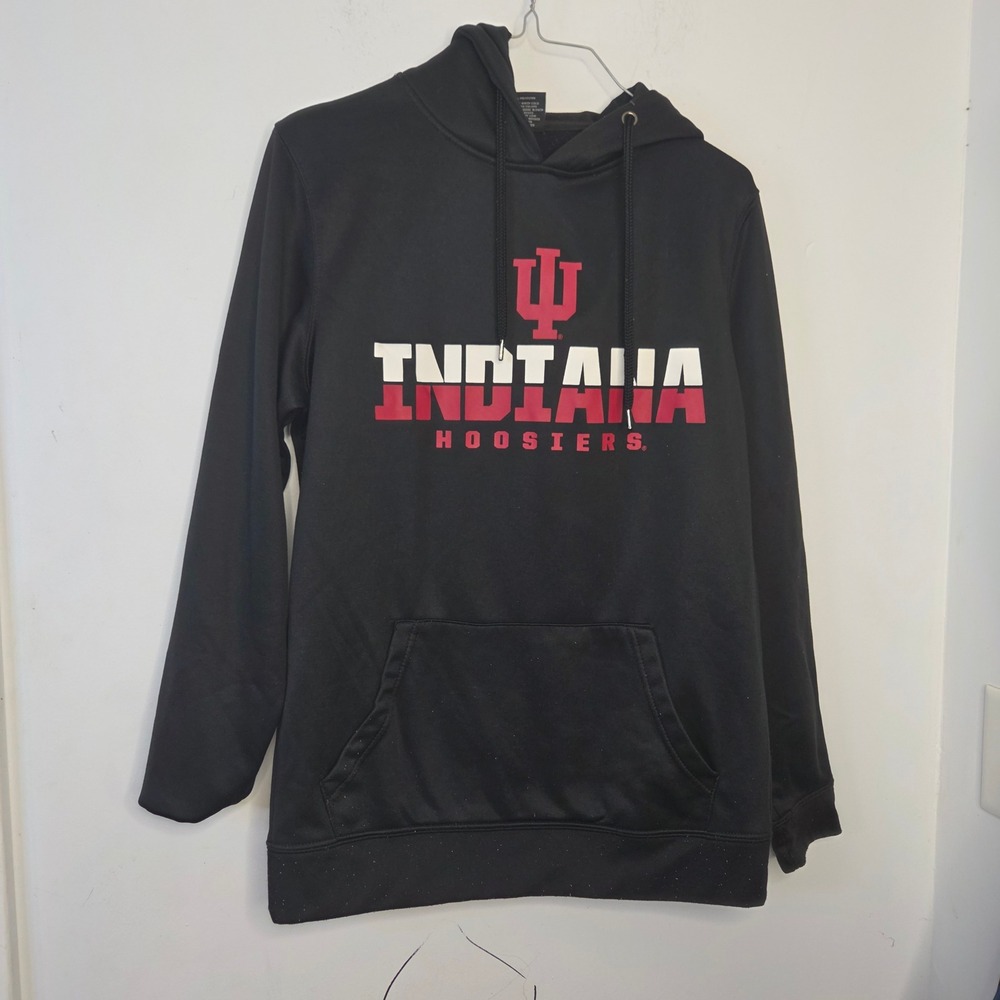 Colosseum Indiana Hoosiers Men Small Black Hoodie NCAA IU Performance Sweatshirt